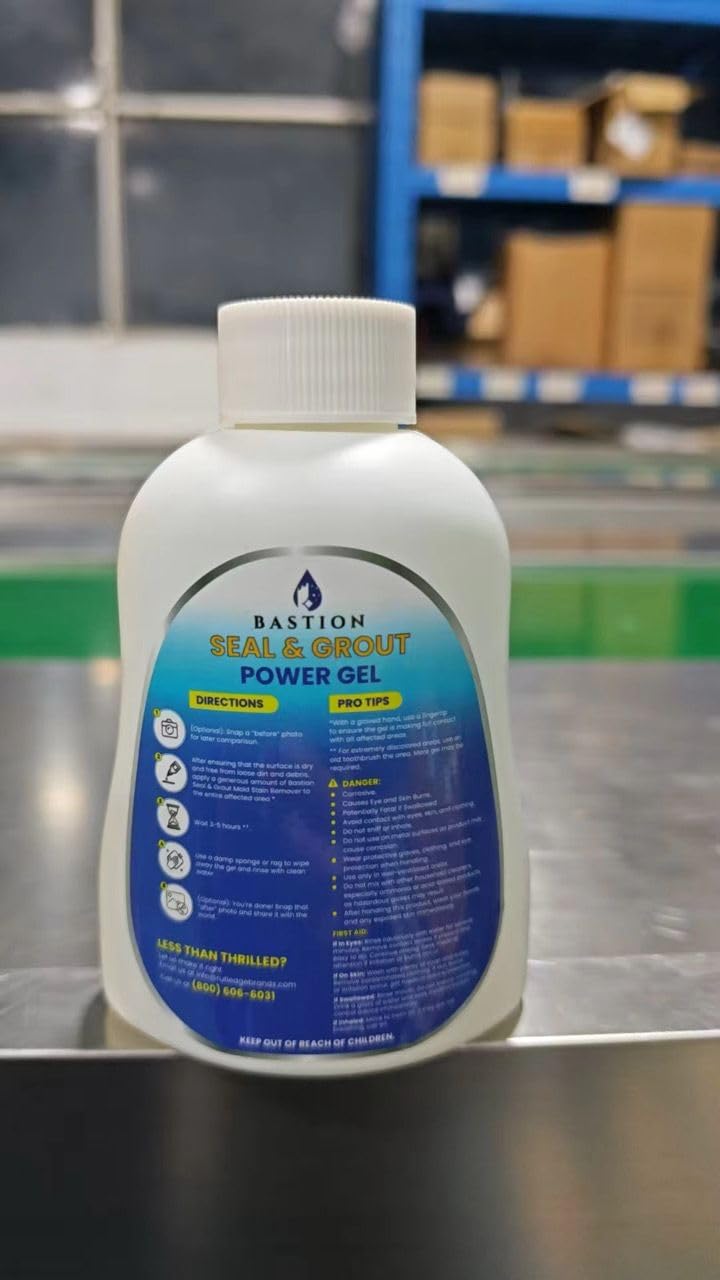 Bastion Mold Stain Remover Power Gel Cleaner Heavy Duty Cleaning Solution for Front Loader Washing Machine Seal, Bathroom Grout, Shower, Caulk (7 fl oz) Retail $14.95