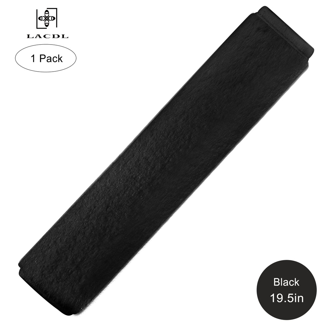 LACDL Extra Long Seatbelt Cover Super Soft Furry for Adults Kids Women & Men, Thick Plush Full Car Seat Belt Strap Cushion, Fluffy Shoulder Pad Protector, Auto Interior Accessories, 1pc, Black, 19.5in Retail $14.99