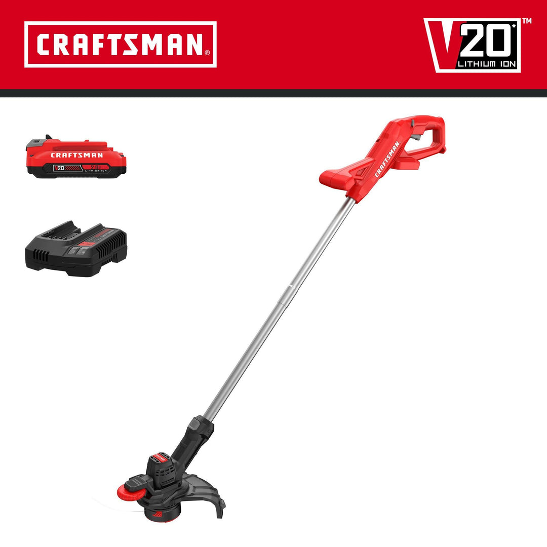 CRAFTSMAN V20 Cordless 10 in. WEEDWACKER String Trimmer and Edger Kit with 2.0 Ah Battery and Charger (CMCST915D1)