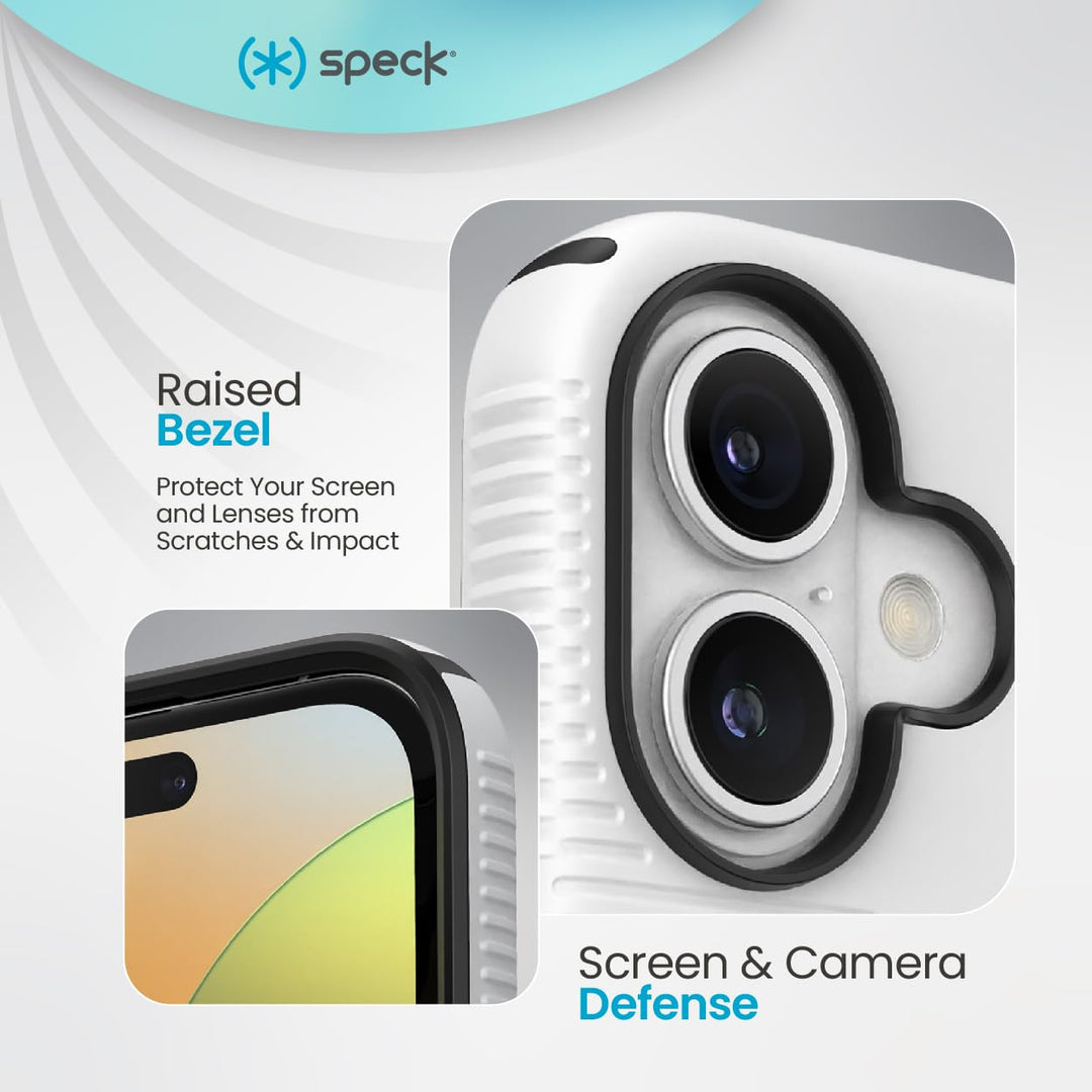 Speck CandyShell Grip Case iPhone 16 Plus - Slim MagSafe Case for Women and Men - White/Black Retail $39.95