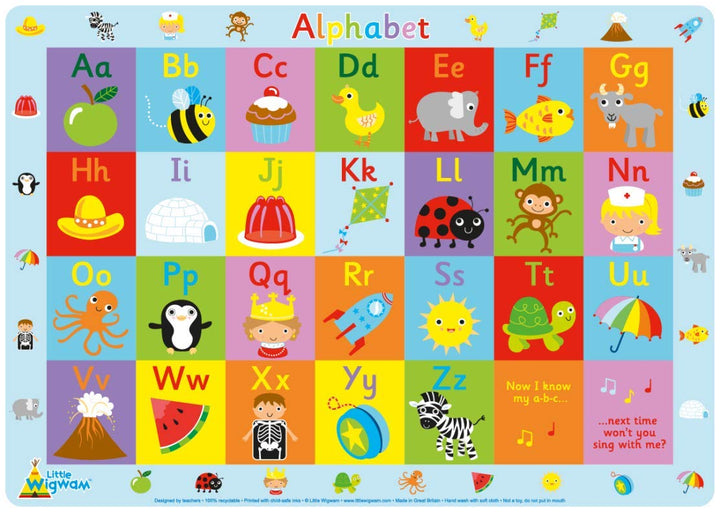 Little Wigwam Alphabet Placemat Retail $5.00