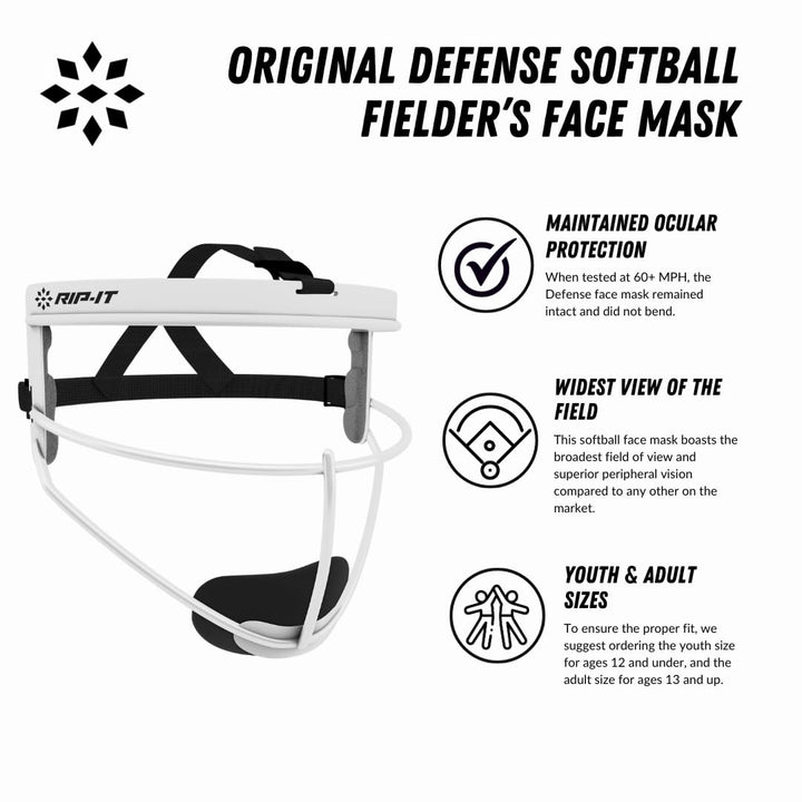 RIP-IT Women's/Girls Defense Softball Fielder's Face Mask | Youth | Scarlet Retail $23.99