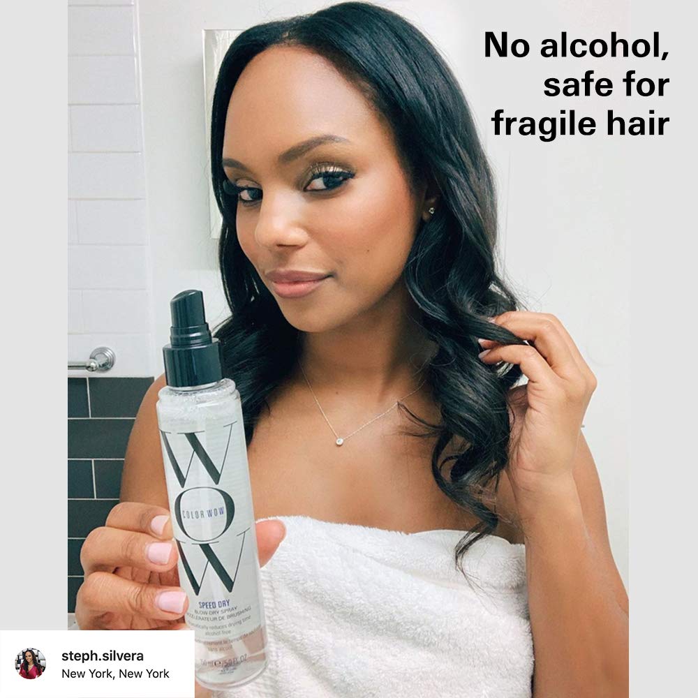 COLOR WOW Speed Dry Blow Dry Spray Ã¢â‚¬â€œ Cut Blow Dry Time by 30% | Heat Protectant, Prevent Breakage | Cruelty-Free & Gluten-Free