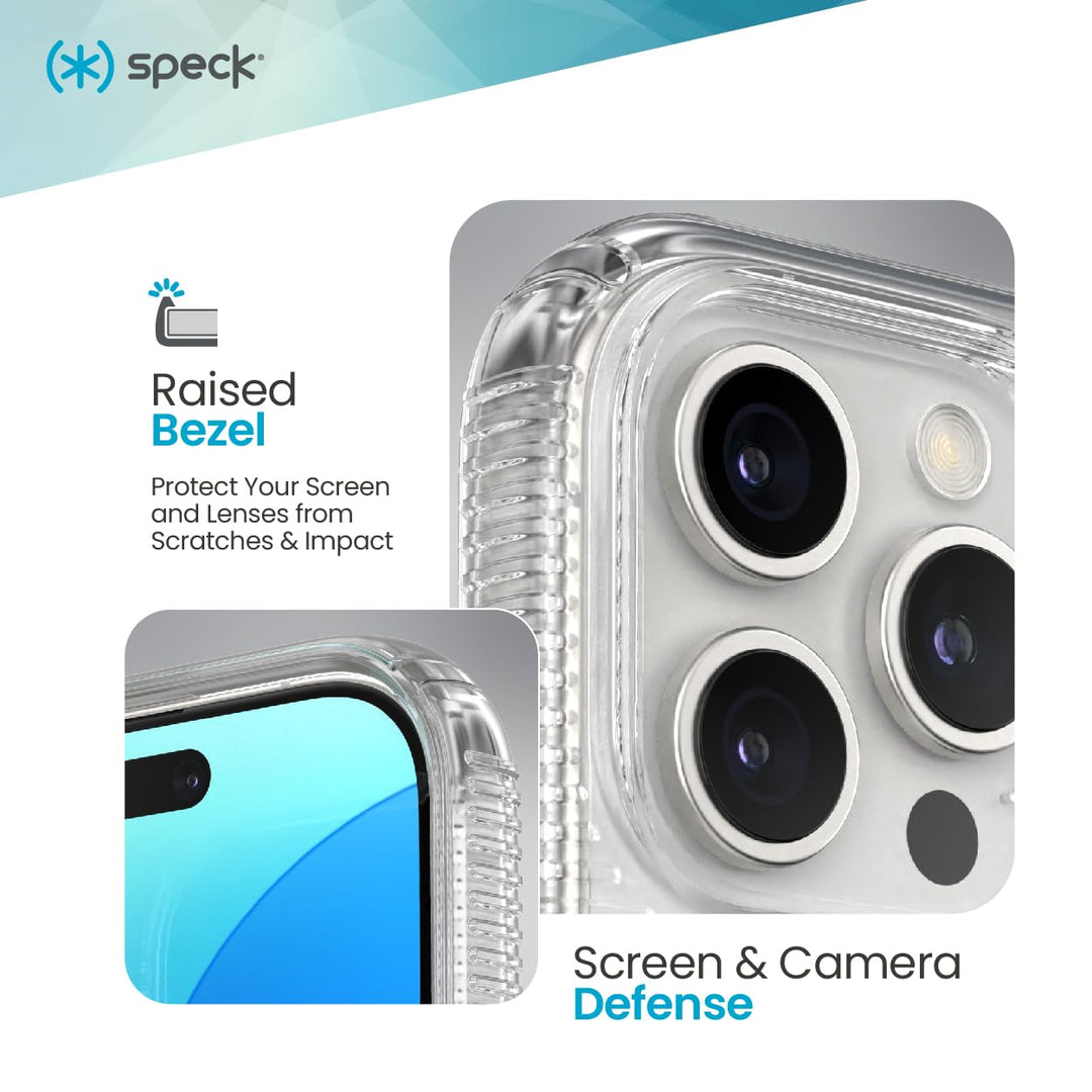 Speck Clear iPhone 16 Pro Case - Slim MagSafe GemShell Crystal Clear Retail $39.95