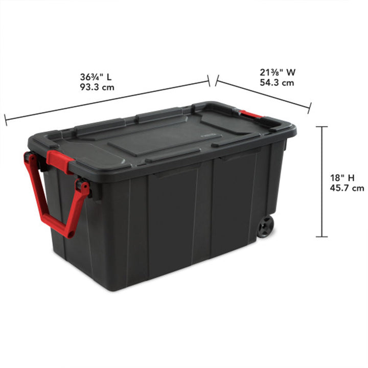 Sterilite Tote IND Wheeled Black 40GA 14699002 Retail $67.45