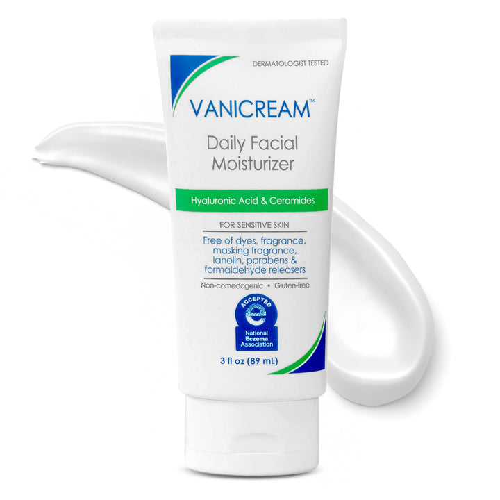 Vanicream Daily Facial Moisturizer With Ceramides and Hyaluronic Acid - Formulated Without Common Irritants for Those with Sensitive Skin, 3 fl oz Retail $13.97