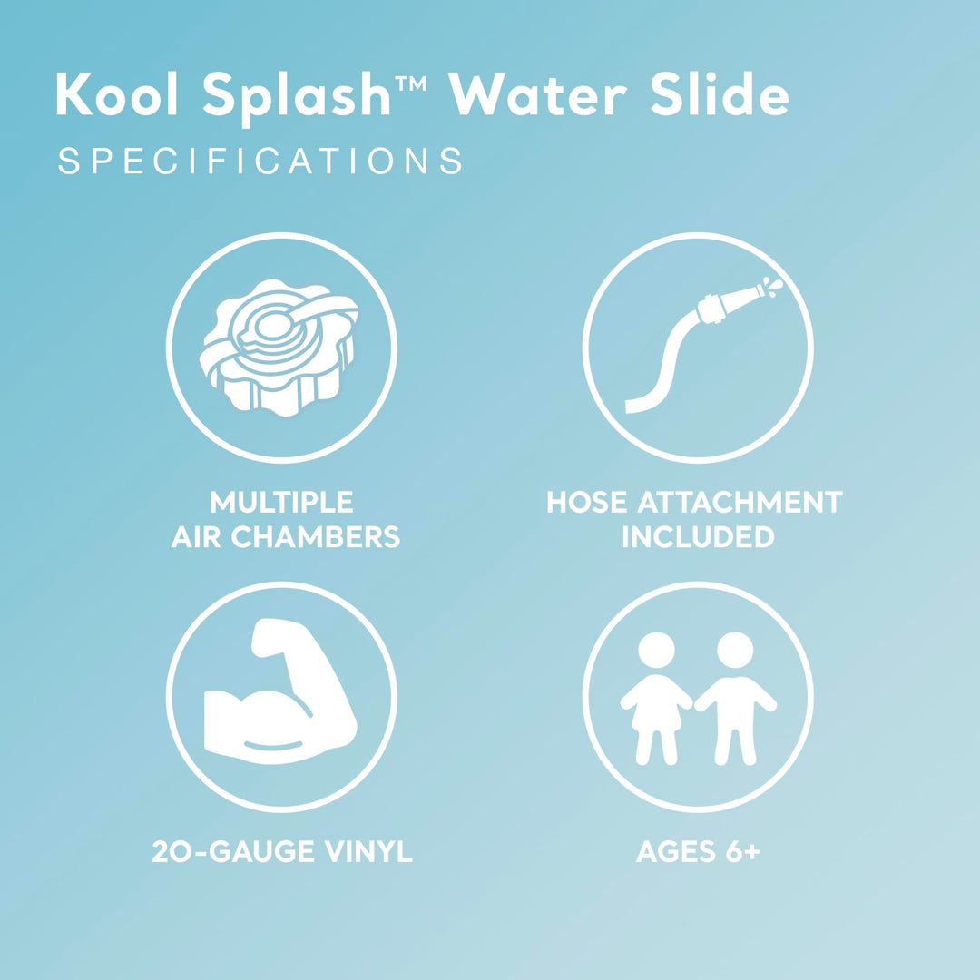 Intex Kool Splash Inflatable Water Slide Swimming Pool Play Center with Built in Sprayers for Kids and Adults, Ages 6 and Up, Blue