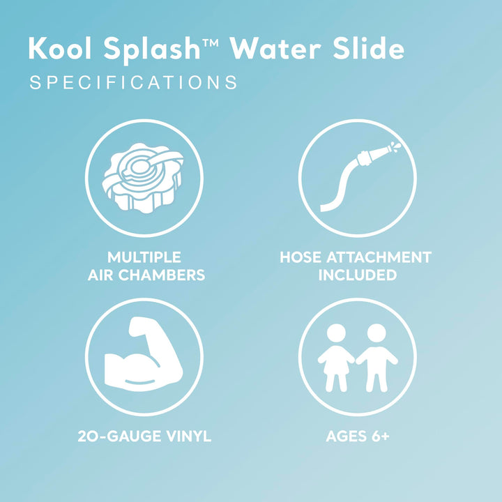 Intex Kool Splash Inflatable Water Slide Swimming Pool Play Center with Built in Sprayers for Kids and Adults, Ages 6 and Up, Blue