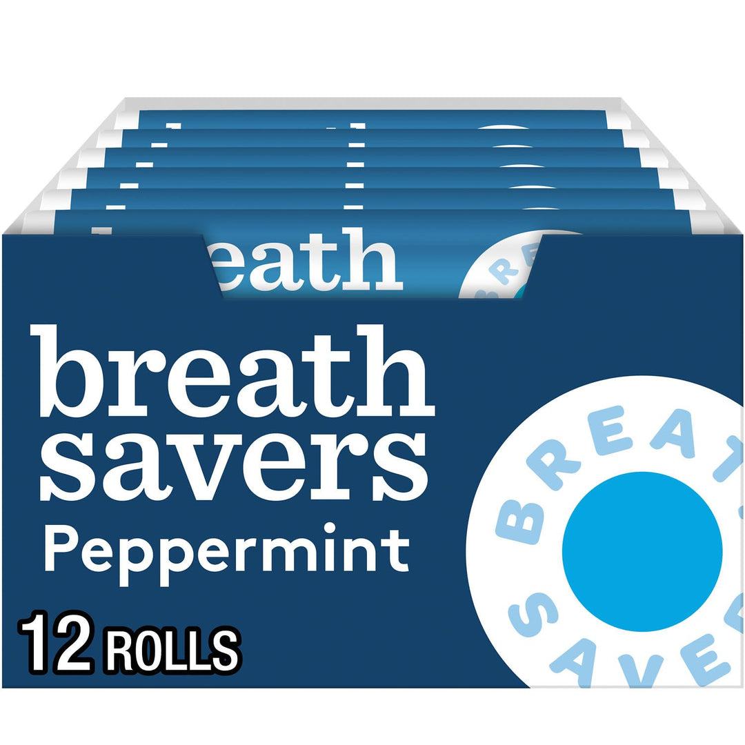 BREATH SAVERS Peppermint Flavored Sugar Free Breath Mints Rolls, .75 oz (12 Count) Retail $13.51