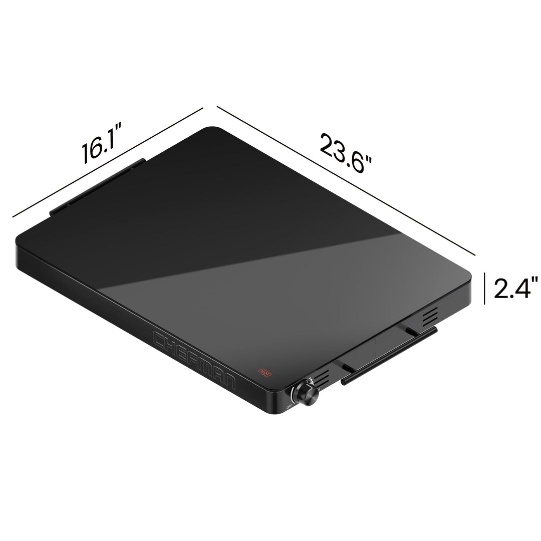 Chefman Electric Warming Tray with Adjustable Temperature Control, Perfect For Buffets, Restaurants, Parties, Events, and Home Dinners, Large 21Ã¢â‚¬Â x 16Ã¢â‚¬Â Glass-Top Surface Keeps Food Hot Ã¢â‚¬â€œ Black