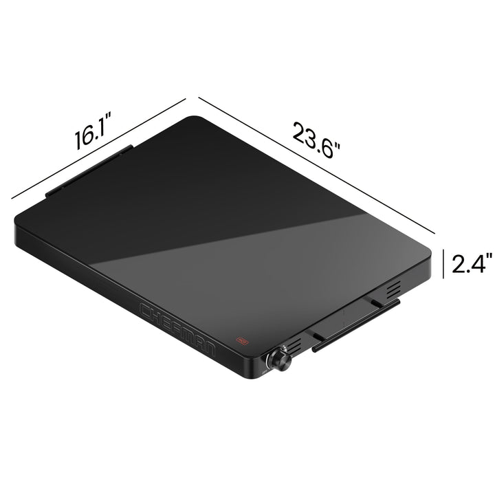 Chefman Electric Warming Tray with Adjustable Temperature Control, Perfect For Buffets, Restaurants, Parties, Events, and Home Dinners, Large 21Ã¢â‚¬Â x 16Ã¢â‚¬Â Glass-Top Surface Keeps Food Hot Ã¢â‚¬â€œ Black