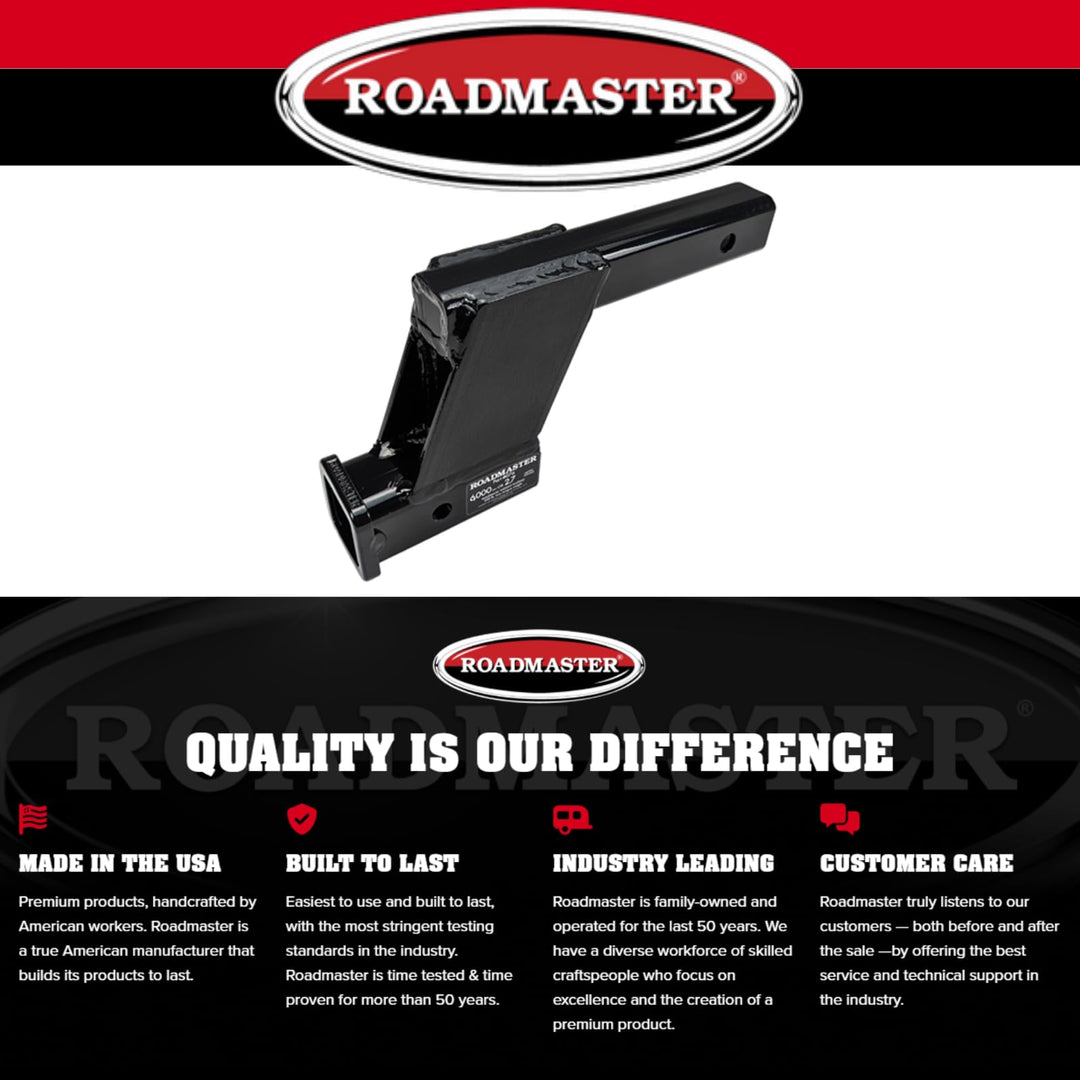 Roadmaster 076 Hi-Low Receiver Hitch with 6" Offset fits 2" Receiver Hitch | 6000 lbs Towing Capacity | 200 lbs Max Tongue Weight | Durable Powder Coat Finish | Made in The USA