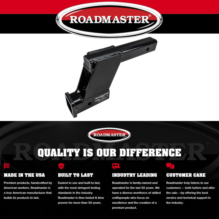 Roadmaster 076 Hi-Low Receiver Hitch with 6" Offset fits 2" Receiver Hitch | 6000 lbs Towing Capacity | 200 lbs Max Tongue Weight | Durable Powder Coat Finish | Made in The USA