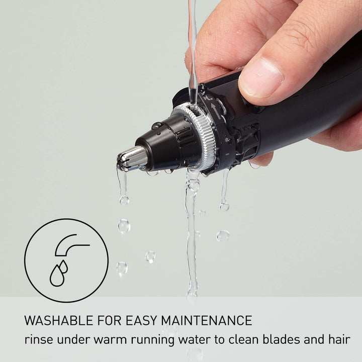 Panasonic Ear and Nose Hair Trimmer for Men with Vacuum Cleaning System, Powerful Motor and Dual-Edge Blades for Smoother Cutting, Wet/Dry Ã¢â‚¬â€œ ER-GN70-K (Black)