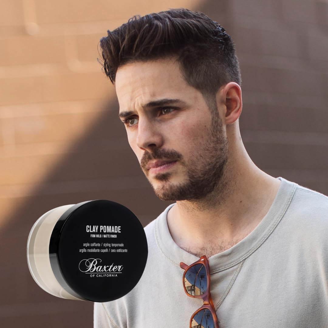 Baxter of California Clay Pomade | Firm Hold / Matte Finish | Hair Pomade for Men and Women | Perfect for Texturizing Straight or Wavy Hair | 2 Ounces