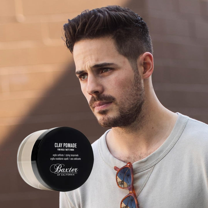 Baxter of California Clay Pomade | Firm Hold / Matte Finish | Hair Pomade for Men and Women | Perfect for Texturizing Straight or Wavy Hair | 2 Ounces