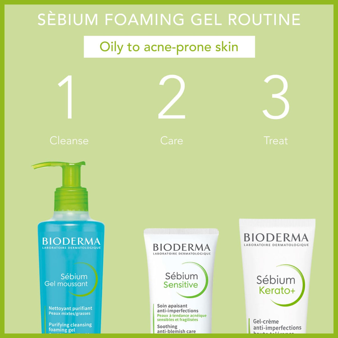 Bioderma - SÃƒÂ©bium - Foaming Gel Pump - Cleansing and Make-Up Removing - Skin Purifying - for Combination to Oily Skin 16.91 Fl Oz (Pack of 1)