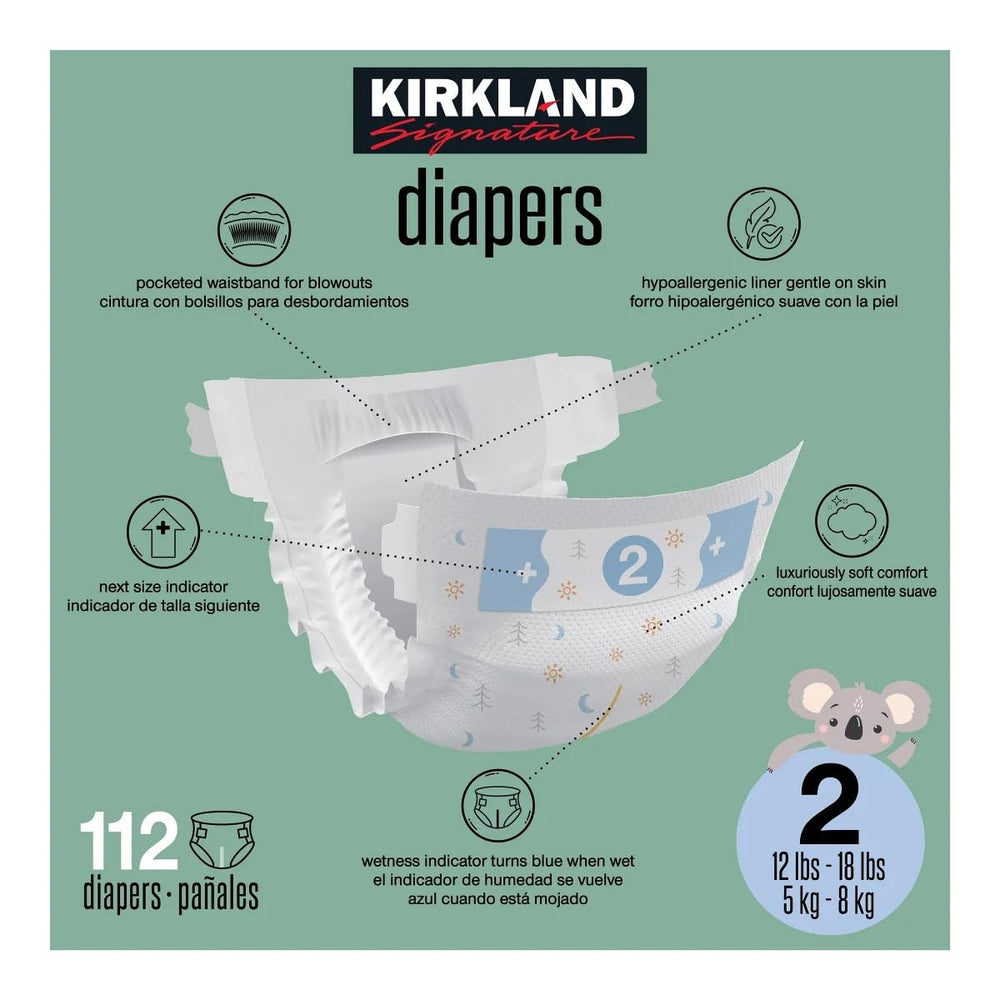 Kirkland Signature Diaper, Size 2 (112 Count) Retail $28.95