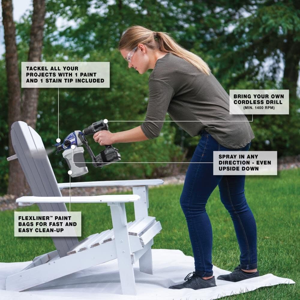 GRACO 26D360 - TrueCoat 360 Cordless Connect Drill Sprayer Retail $199.00