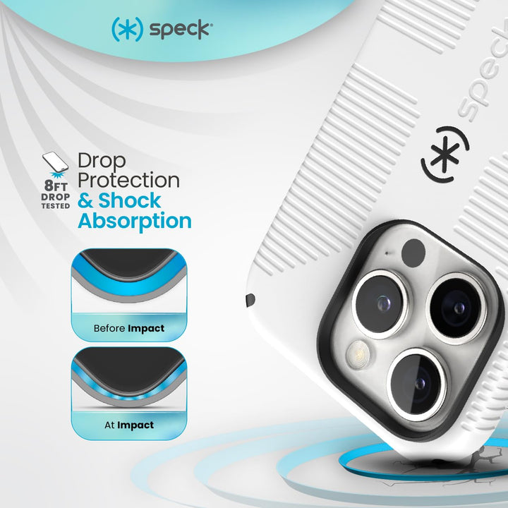 Speck CandyShell Grip Case - iPhone 16 Pro Slim MagSafe - White/Black Retail $39.95