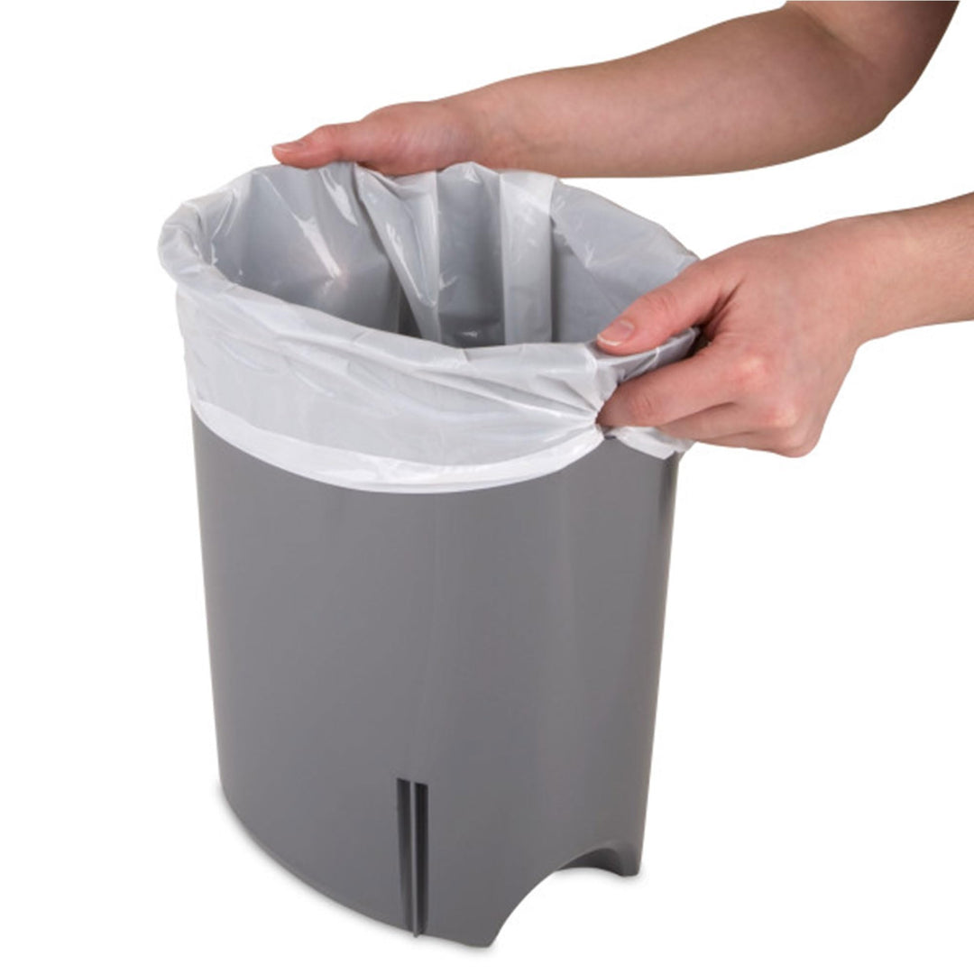 Sterilite 2.6 Gallon Ultra StepOn Wastebasket w/ Lid, Small Plastic Trash Can for the Bathroom, Bedroom, or Dorm, Pedal and Liner, Black, 2-Pack