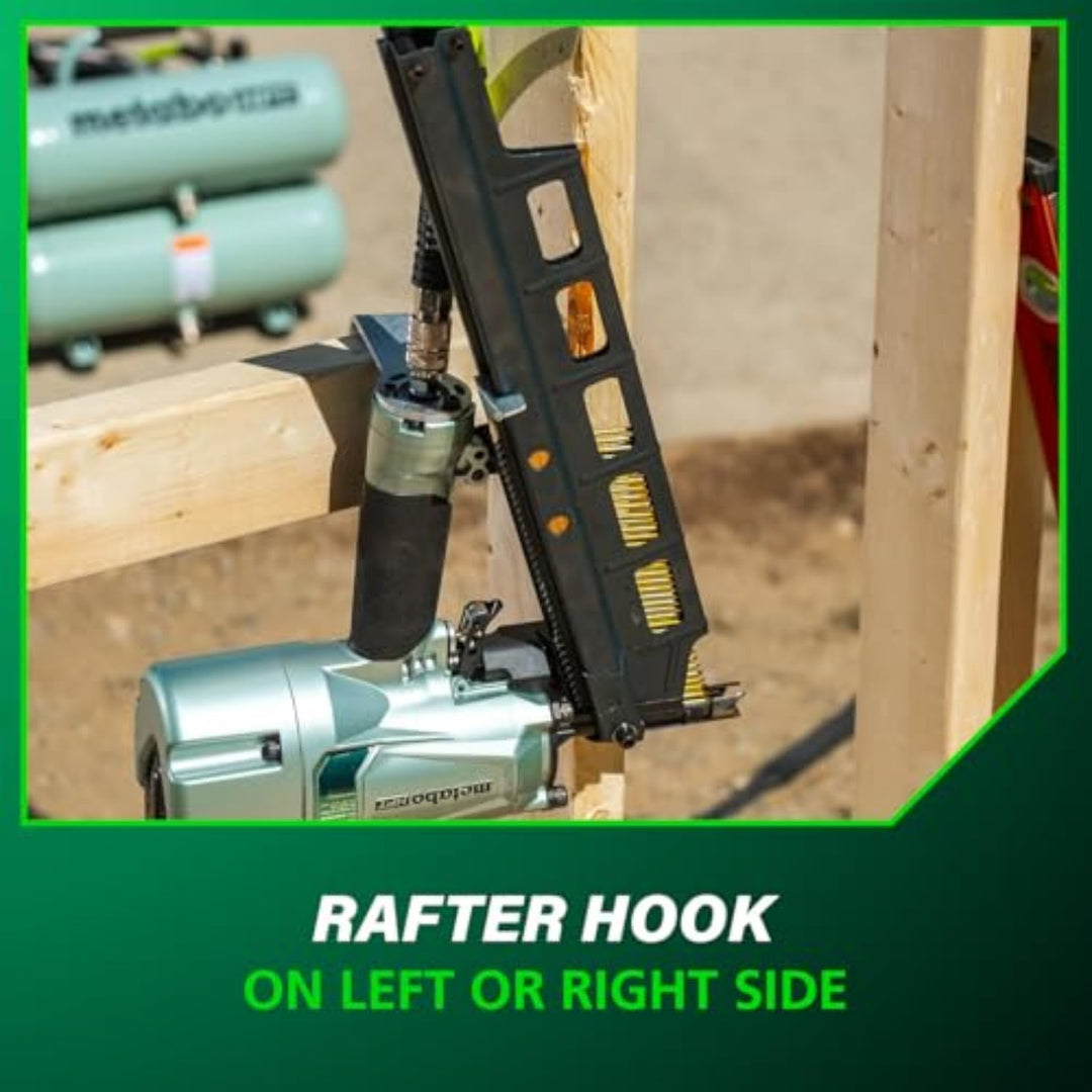 Metabo HPT Framing Nailer, Pro-Preferred Pneumatic Power Nailer & Framing Tool For Flooring, Roof Decking & More, Rapid Response Cylinder Valve, 21Ã‚Â° 2" to 3-1/4" Plastic Collated Nails, NR83A5(S)