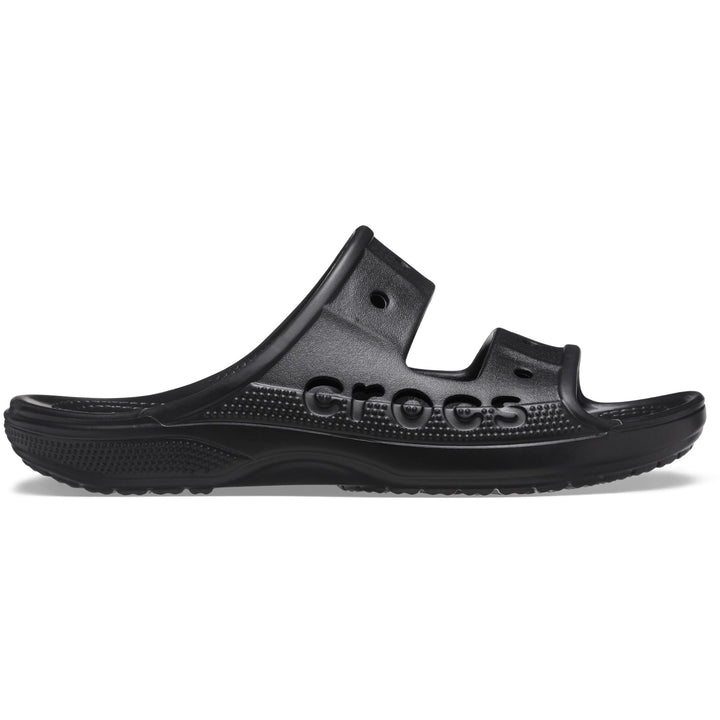 Crocs Men's and Women's Baya Two-Strap Slide Sandals, Black, 7 Women/5 Men Retail $39.99
