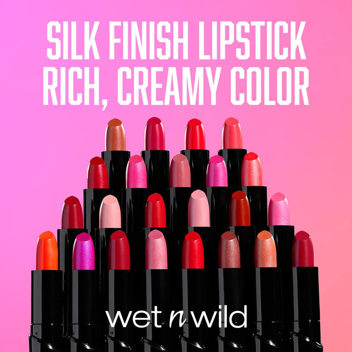 wet n wild Silk Finish Lipstick, Hydrating Rich Buildable Lip Color, Formulated with Vitamins A,E, & Macadamia for Ultimate Hydration, Cruelty-Free & Vegan - Black Orchid Retail $1.39