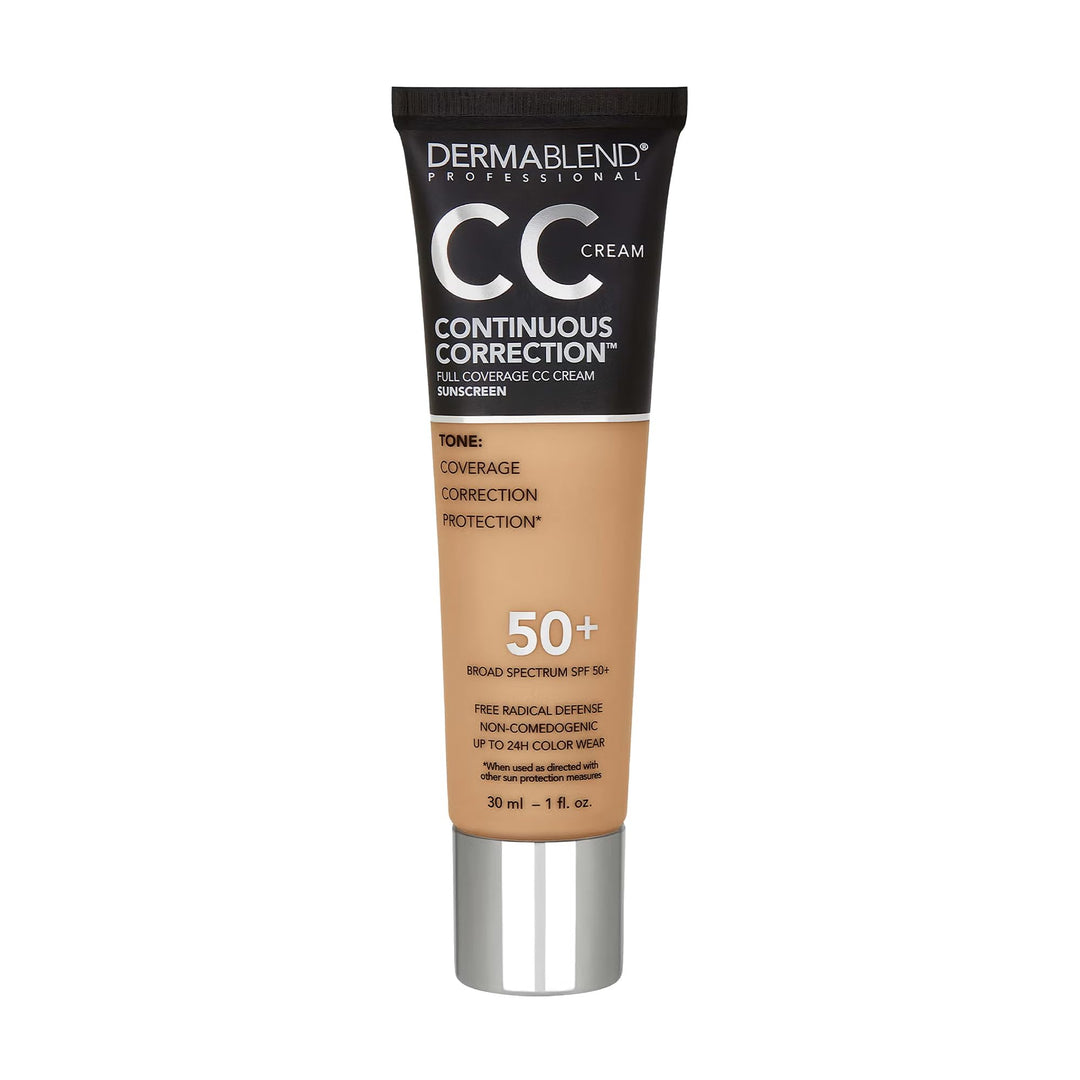 Dermablend Continuous CorrectionÃƒÂ¢Ã¢â‚¬Å¾Ã‚Â¢ Tone-Evening CC Cream Foundation SPF 50+, Full Coverage Foundation Makeup & Color Corrector, Non-Comedogenic , 1 Fl Oz (Pack of 1)