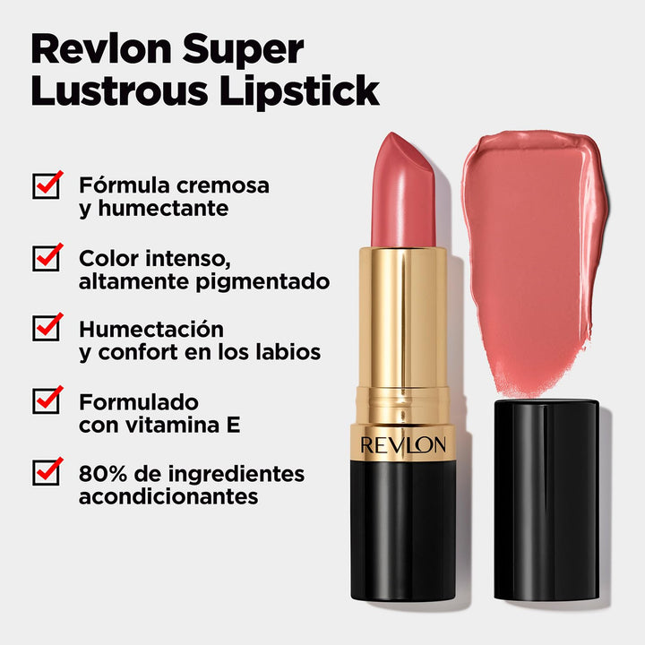 Revlon Super Lustrous Lipstick, Creamy Formula For Soft, Fuller-Looking Lips, Moisturized Feel, 810 Uncut Ruby, 0.15 oz