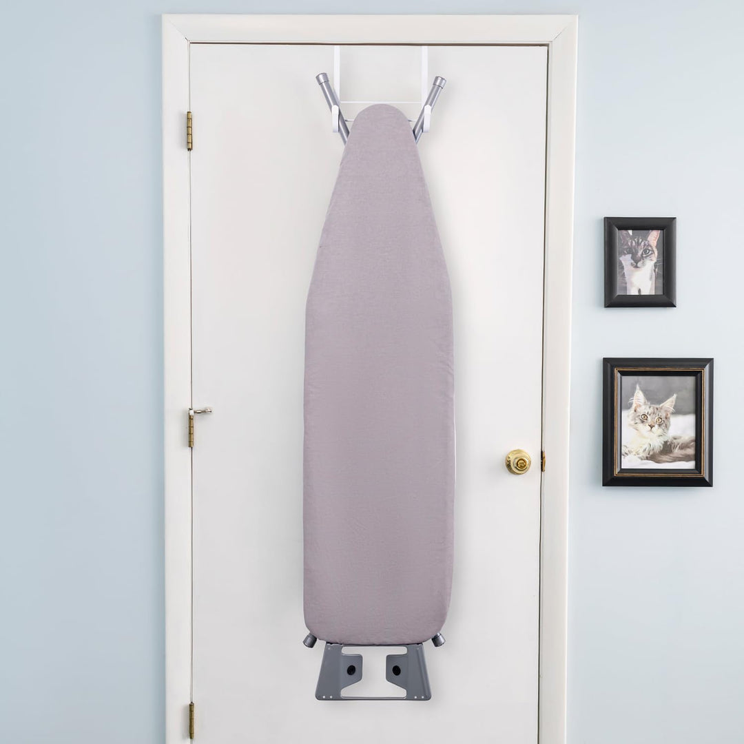 Ironing Board Full Size; Made in USA by Seymour Home Products (Light Grey). Includes Iron Rest, Cover & Pad | All-Steel Frame, 4 Heavy Duty Legs for Extra Support | Diamond Cut Mesh Top; Steam Flow Retail $39.99