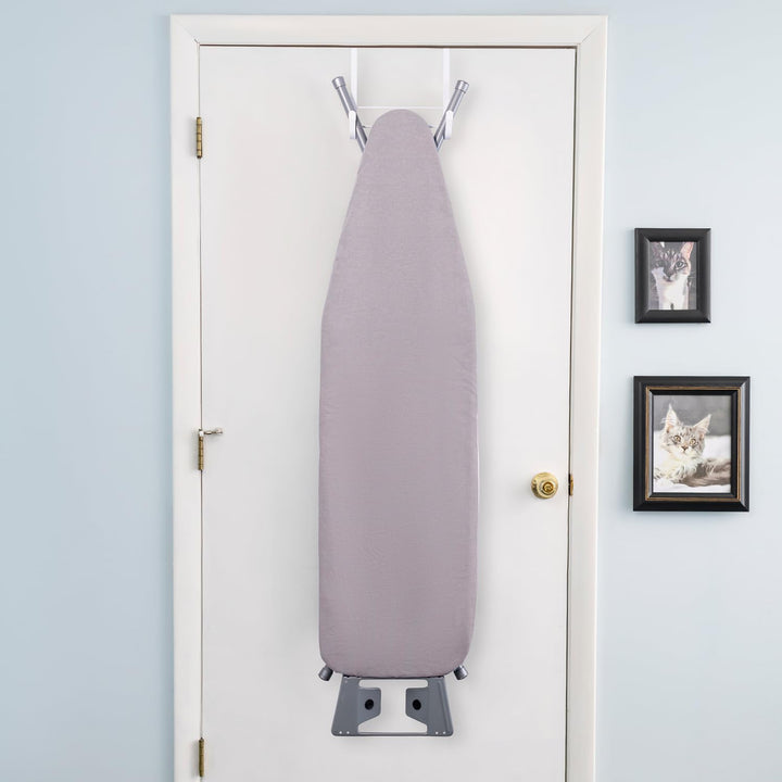 Ironing Board Full Size; Made in USA by Seymour Home Products (Light Grey). Includes Iron Rest, Cover & Pad | All-Steel Frame, 4 Heavy Duty Legs for Extra Support | Diamond Cut Mesh Top; Steam Flow Retail $39.99