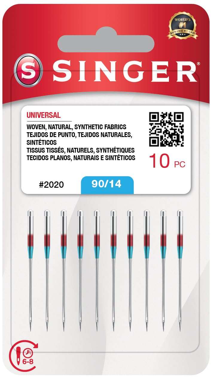 Singer 10-Pack Universal 2020 Sewing Machine Needles, Size 90/14 Retail $5.43