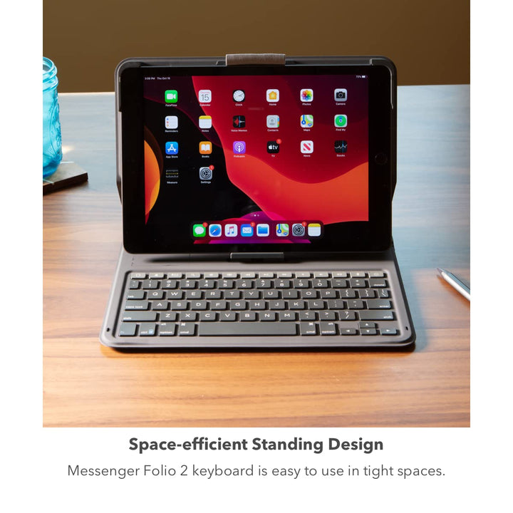 ZAGG Messenger Folio 2 Tablet Keyboard & Case, Laptop-Style Keys, Built-in Stand for iPad 11" (A16) & 10.9-inch 10th GEN iPad