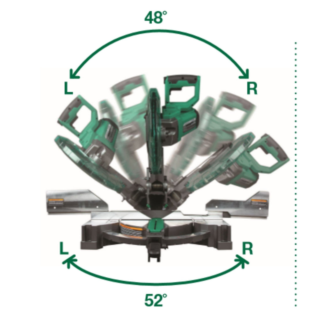 Metabo HPT 12-Inch Compound Miter Saw | Xact Cut LED Shadow Line System | Dual Bevel | C12FDHB Retail $299.00