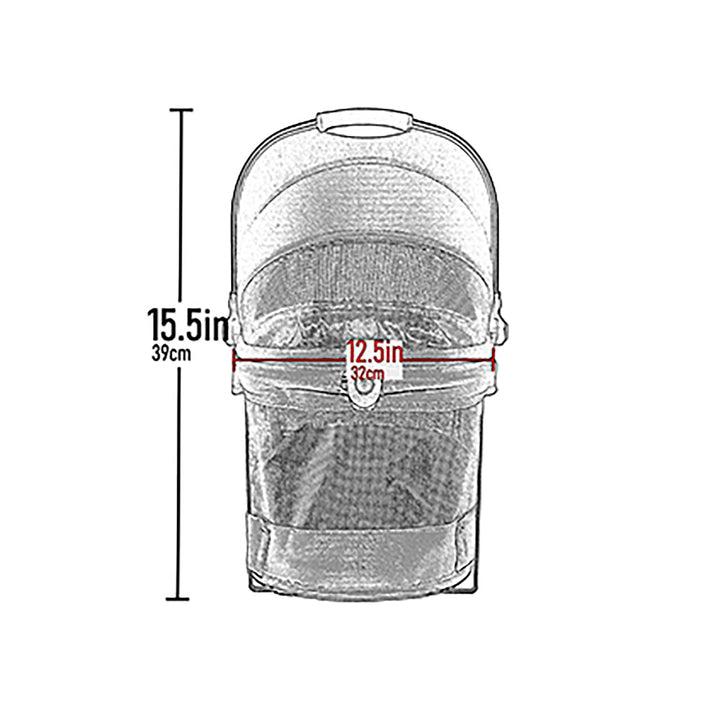 Pet Gear No-Zip View 360 Ultra Lite Pet Safety Carrier & Car Seat for Small Dogs & Cats Push Button Entry, 15", Jet Black Retail $69.98