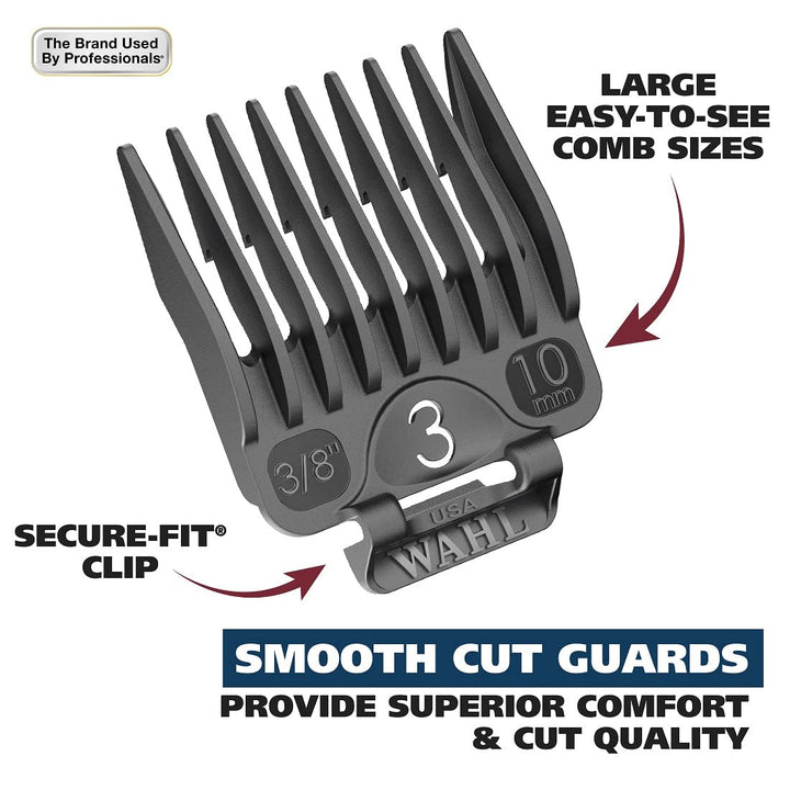 Wahl USA Chrome Pro Corded Clipper Complete Haircutting Kit for Men Ã¢â‚¬â€œ Powerful Total Hair Clipping, Beard Trimming, & Grooming - Model 3024635