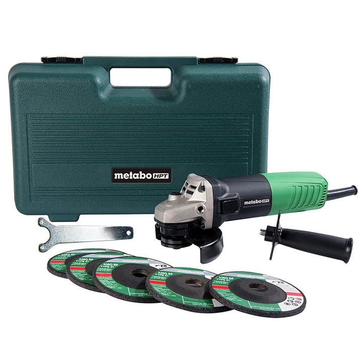 Metabo HPT 4-1/2-Inch Angle Grinder, Includes 5 Grinding Wheels & Hard Case, 6.2-Amp Motor, Compact & Lightweight, G12SR4 Retail $69.00