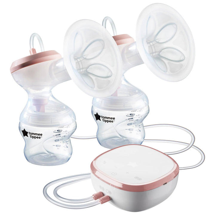 Tommee Tippee Made for Me Double Electric Breast Pump, Baby Bottles Included, 9 Express Modes, Massaging Cushions, USB Rechargeable Portable Breast Pump, Strong Suction, Quiet Retail $86.00