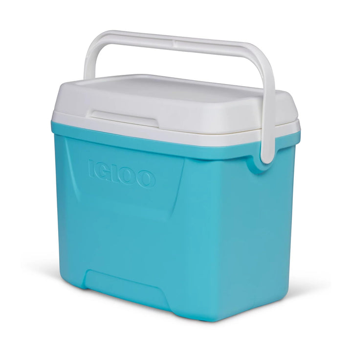Igloo Updated Laguna 28Qt, 26L Hard Sided Ice Chest Cooler, Insulated, Portable for Beach, Camping, Picnics, Fishing, Boating, Barbecues in Aquamarine/White, Improved Performance Retail $23.38