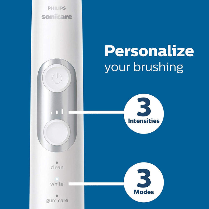 Philips Sonicare ProtectiveClean 6500 Rechargeable Electric Toothbrush, with Pressure Sensor, 3 Cleaning Modes, SmarTimer and QuadPacer, 14-Day Battery Life, Charging Travel Case, Black, HX6462/08