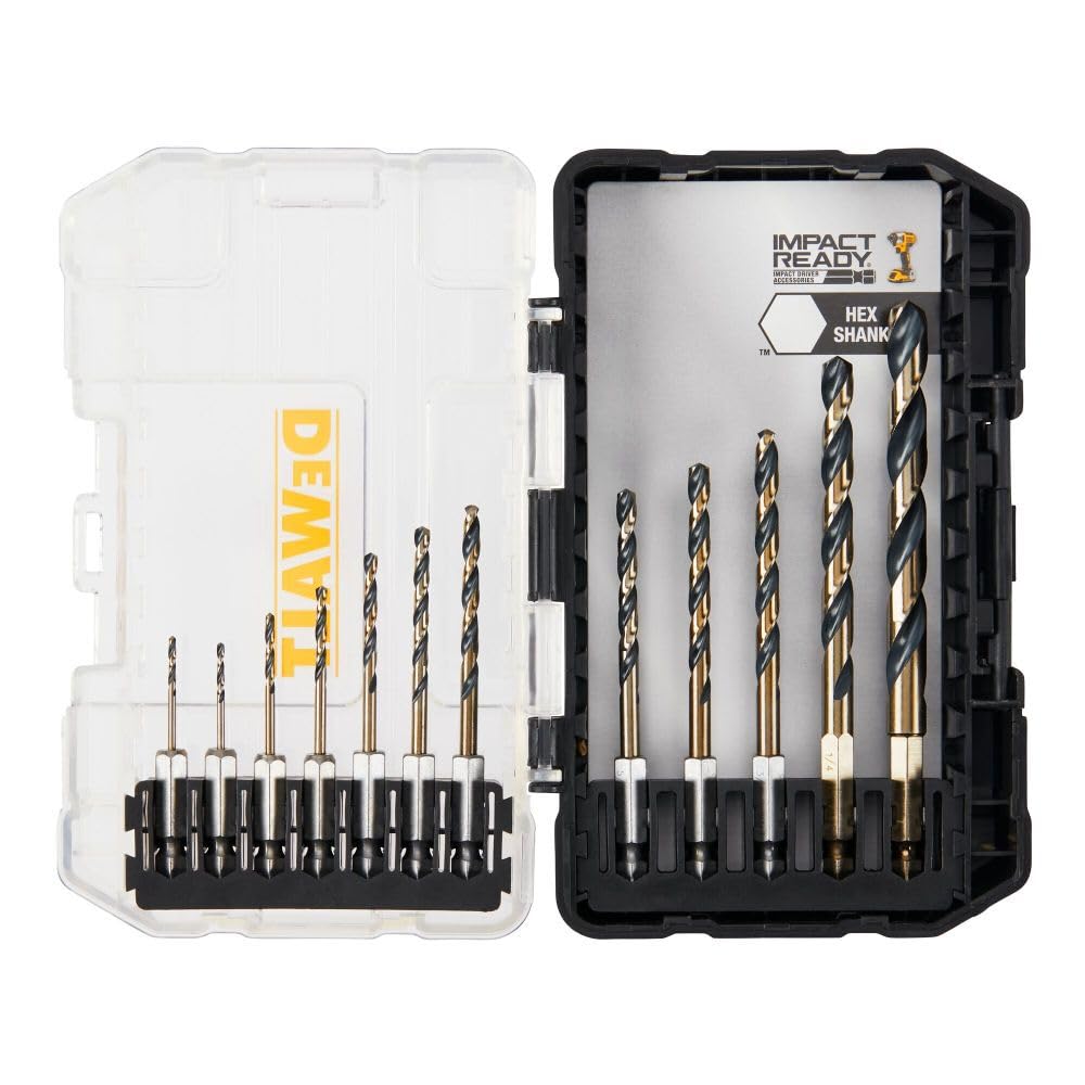 Dewalt Black & Gold Impact Ready Metal Drill Bit 12Pc Set
