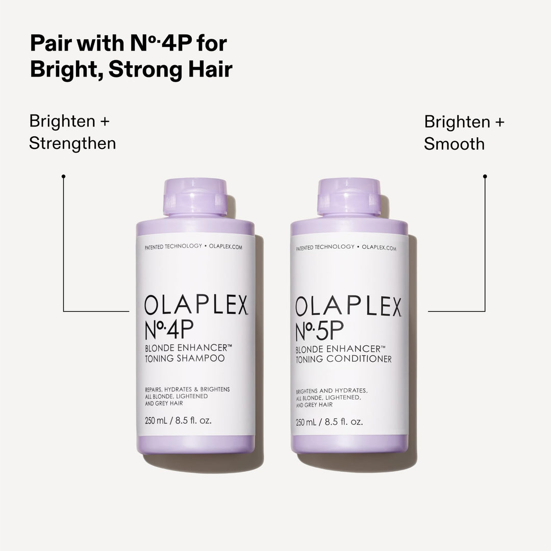 Olaplex NÃ‚Âº. 5P Blonde Enhancer Purple Toning Conditioner: Neutralizes Brassiness & Strengthen | Repairs Damages & Hydrates Hair | For Coily, Curly, Straight, and Wavy, 250 mL / 8.5 Fl. Oz.