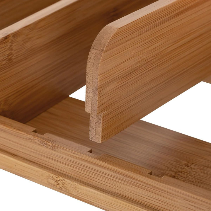 Seville Classics Expandable Cabinet Organizer, Brown Bamboo, 12.83" x 22.5" x 3.23" H Retail $19.99