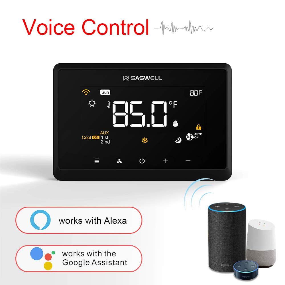 Wi-Fi Smart Thermostat for Smart Home, Tuya APP Remote Control, Compatible with Alexa, Google Assistant, Saswell T29UTW-7-WIFI(TY) Retail $69.99