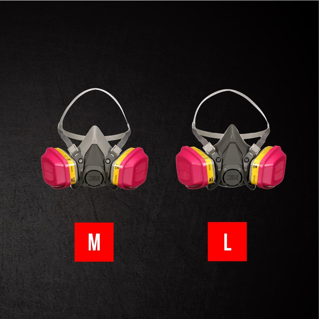 3M P100 / OV / AG Multi-Purpose Reusable Respirator 62023 Medium Size NIOSH-APPROVED P100 / Organic Vapor / Acid Gas Rated Filters Adjustable Head Straps Comfortable & Lightweight (62023H1-DC)