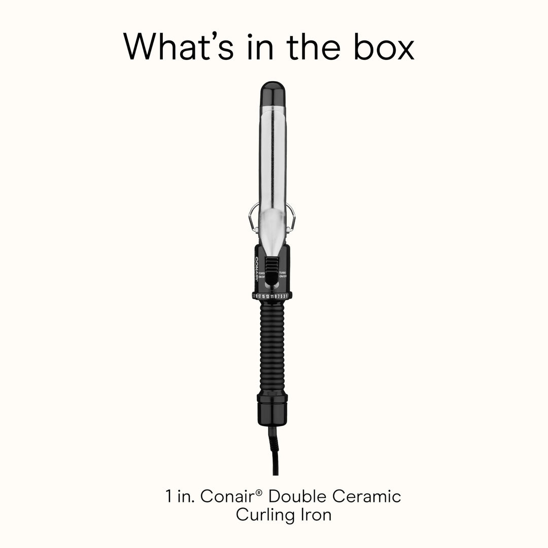 Conair Instant Heat 1-Inch Curling Iron, 1-Inch Barrel Produces Classic Curls, Hair Curler for Short, Medium, and Long Hair, 25 Heat Setting Curling Iron, Black Retail $19.99