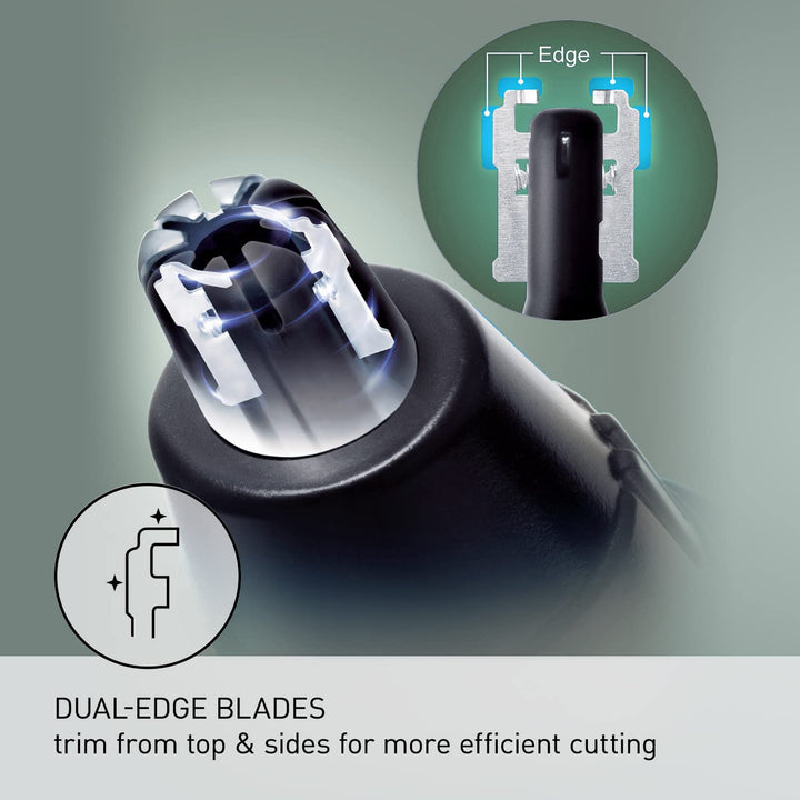 Panasonic Ear and Nose Hair Trimmer for Men with Vacuum Cleaning System, Powerful Motor and Dual-Edge Blades for Smoother Cutting, Wet/Dry Ã¢â‚¬â€œ ER-GN70-K (Black)