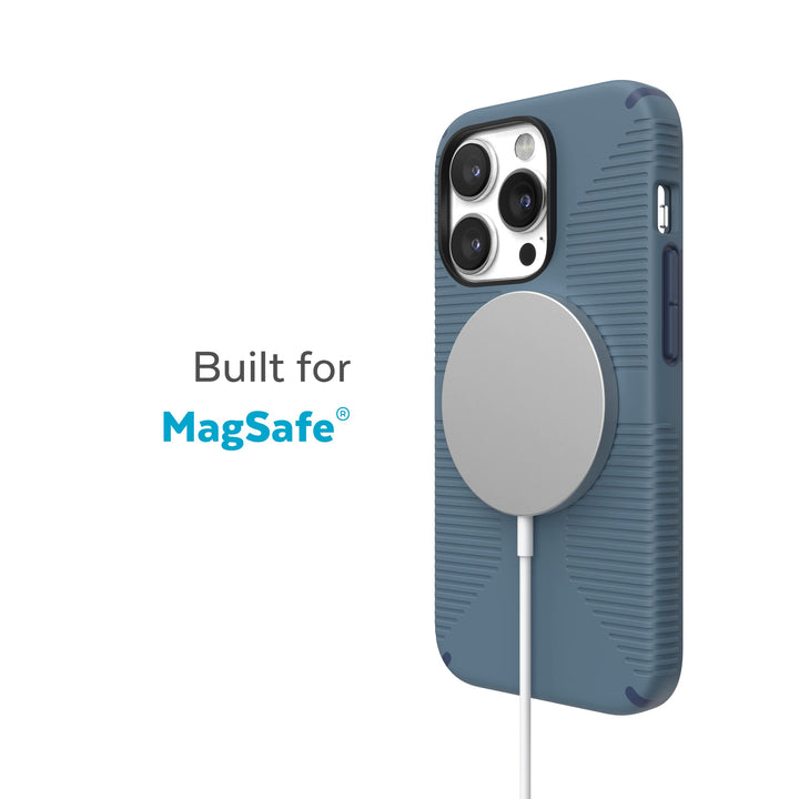Speck iPhone 14 Pro Case - Drop Protection, Built for MagSafe, Scratch Resistant - No Slip Grip with Soft Touch Coating iPhone 14 Pro 6.1 Inch - Mystery Blue/Faded Denim CandyShell Pro Retail $39.95