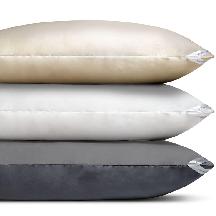NGHT Reversible Silk Pillowcase: 100% Mulberry Silk one Side, 100% Eucalyptus Other Side - Anti-Slip Silk Pillow Covers for Soft Hair & Skin - 38” x 20” King Size Retail $70.00